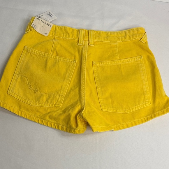 Free People Vibrant Yellow Jean Shorts - Picture 2 of 7